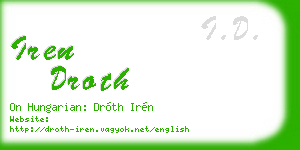 iren droth business card